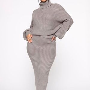 Fashion Nova Sweater Skirt Set